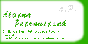 alvina petrovitsch business card